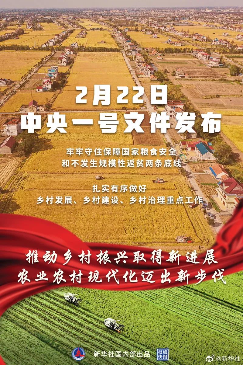 重磅！2022年中央一号文件发布《中共中央 国务院关于做好2022年全面推进乡村振兴重点工作的意见》